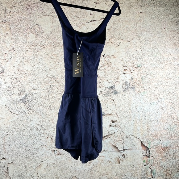 NWT Med Navy Wenlia Women's Workout Jumpsuit Sexy Sleeveless Tennis Dress A521 - Picture 5 of 9